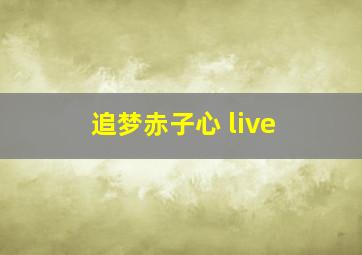 追梦赤子心 live